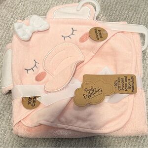 Baby Essentials Pink Hooded Towel Set